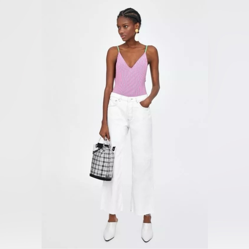 Zara High Rise Cropped Flare jeans 4 NWT